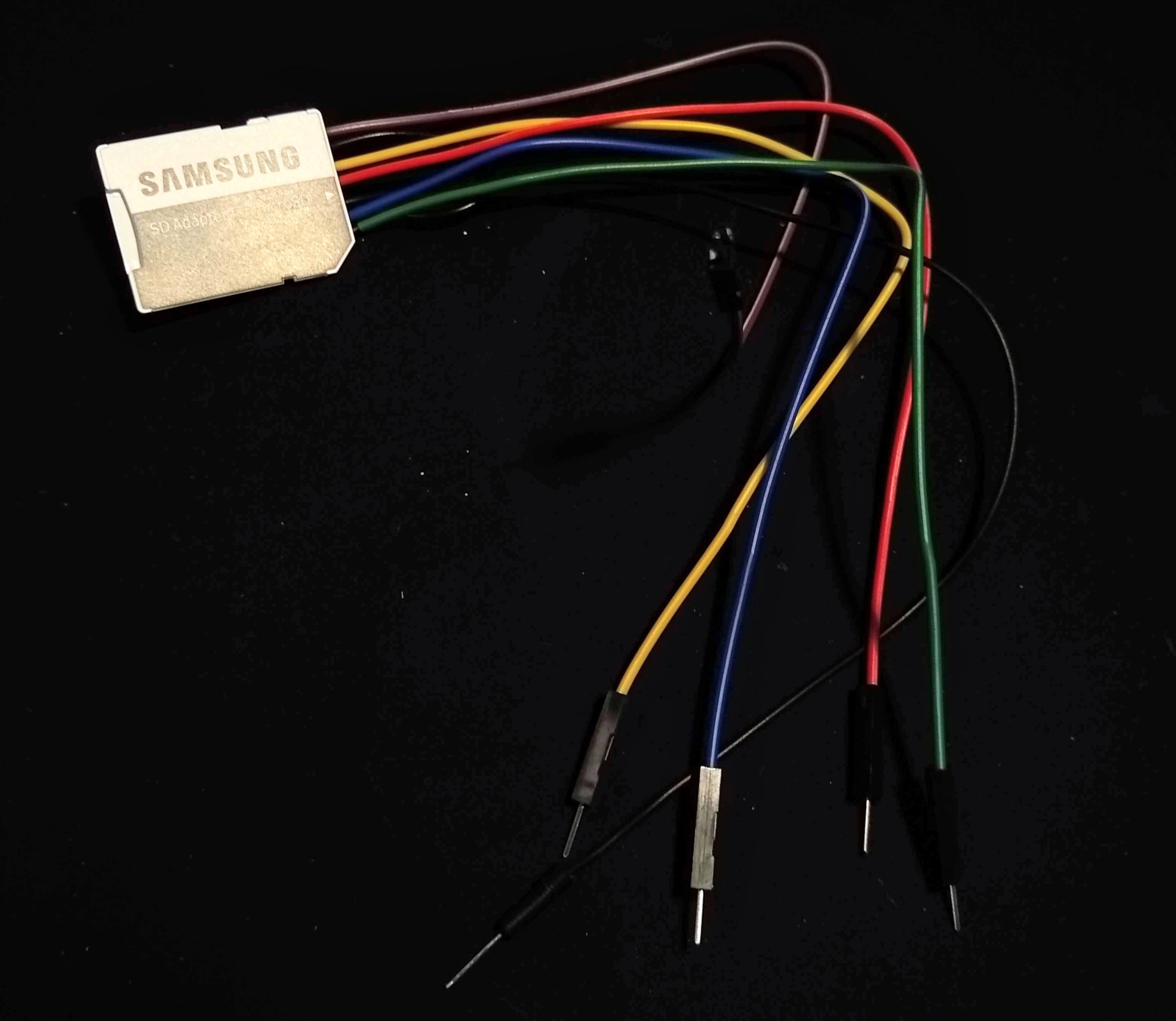 MicroSD to SD card adapter wired for SPI interface, for use with ESP8266/ES32